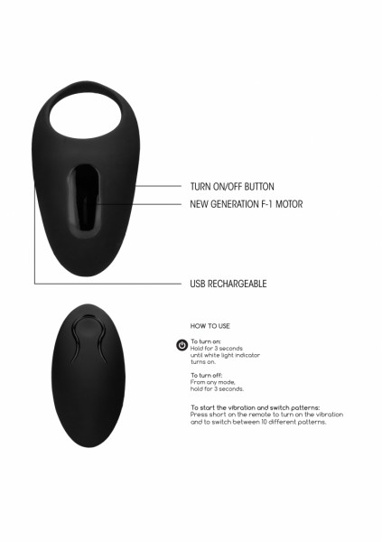 No. 74 - Remote Controlled Vibrating Cock Ring - Black - Best Cock Ring