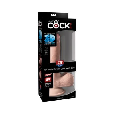 King Cock Triple Density 7 5 inches Cock Balls Dildo Beige
