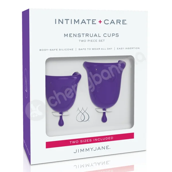 Jimmyjane Intimate Care Purple Menstrual Cups 2 Pack