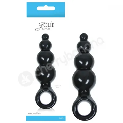 Jolie Ripples Black Medium Butt Plug
