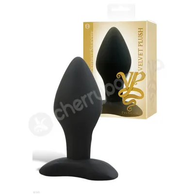 Velvet Plush Black Silicone Fulfiller Butt Plug