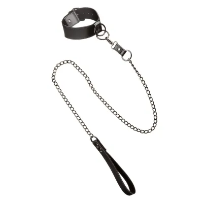 Euphoria Collection Collar With Chain Leash Black