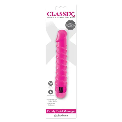 Classix Candy Twirl Multispeed Massager Pink 6 5 Inch