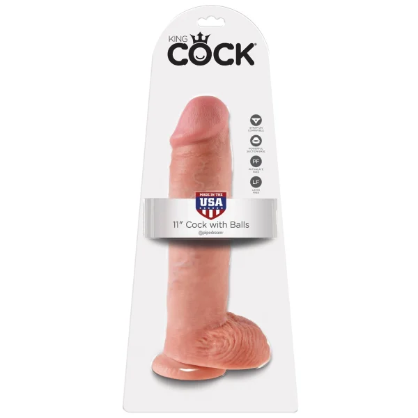 King Cock 11 Inch Cock with Balls-Flesh