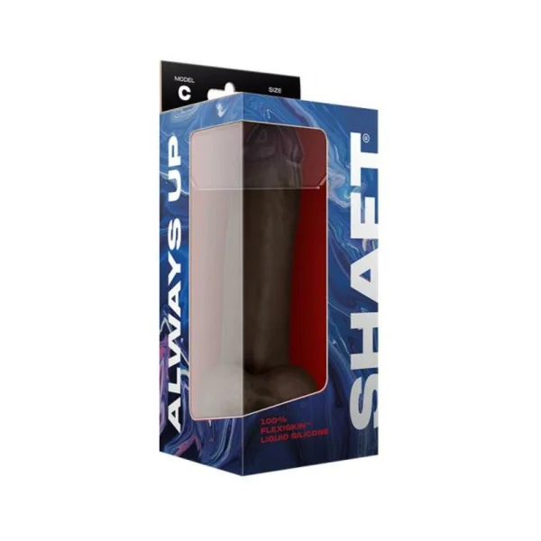 Shaft Model C Liquid Silicone Dong With Balls 9.5 In. Mahogany