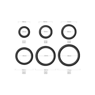 Amore Cock Ring 6 piece Stacker Set