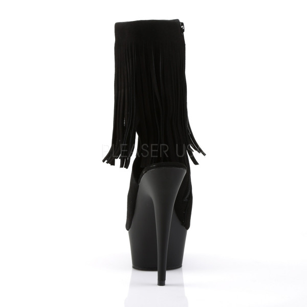 DELIGHT-1019 - 6" Heel, 1 3/4" PF Open Toe/Back, Fringed Ankle Boot — image 4 of 4