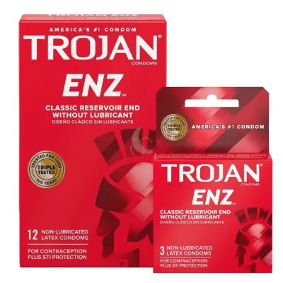 Trojan ENZ Condoms Without Lube Dry Condoms