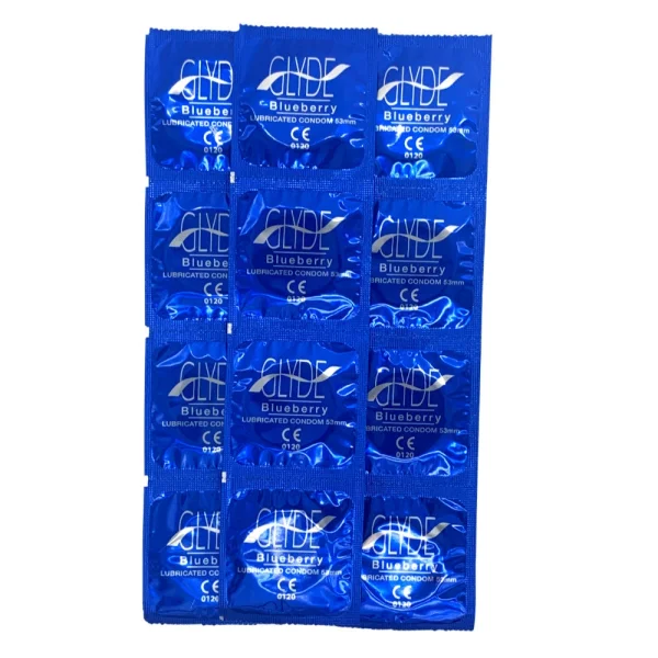 Glyde Organic Blueberry Flavored Vegan Condoms | 12-Pack