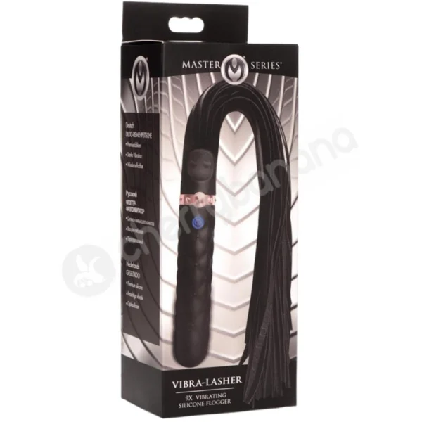 Master Series Vibra-Lasher 9X Vibrating Silicone Dildo & Flogger