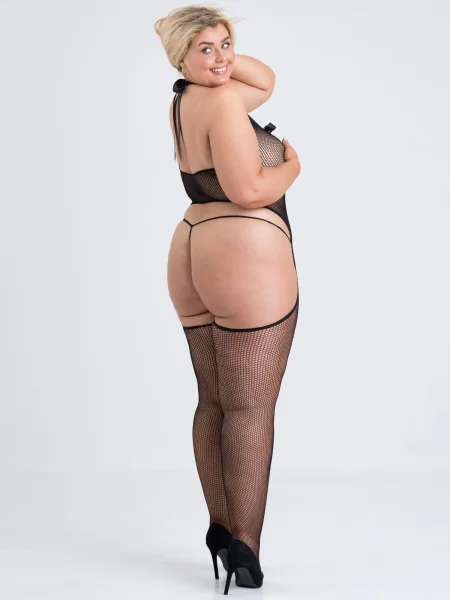 Lovehoney Plus Size Black Open-Back Fishnet Crotchless Bodystocking