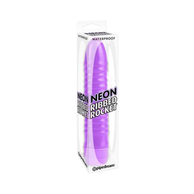 Neon Ribbed Rocket Vibrator