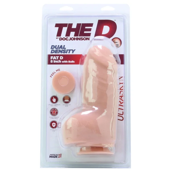 The D - Fat D - 8 Inch With Balls - Ultraskyn -  Vanilla