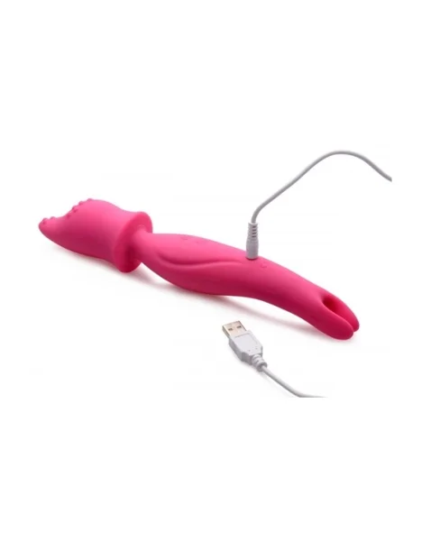 Wand Essentials Dual Diva Silicone Massager - Pink - 9.5 Inch