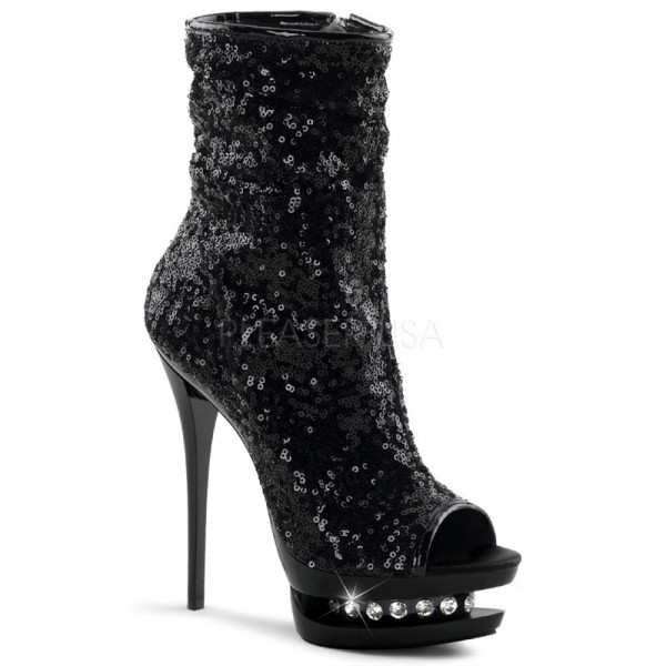 BLONDIE-R-1008 - 6" Sequined Open Toe Ankle Boot — image 9 of 12