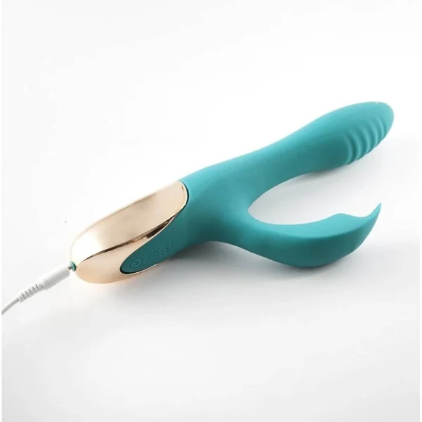 Maia Skyler Rechargeable Bendable 8.5" Rabbit Vibrator in Green
