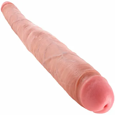 King Cock 16 Tapered Double Dildo Vanilla