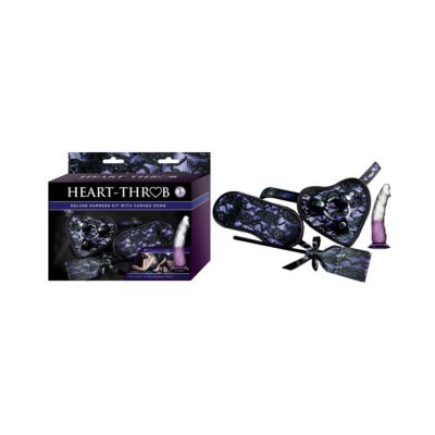 Heart on Deluxe Harness Kit With Curved Dong Purple