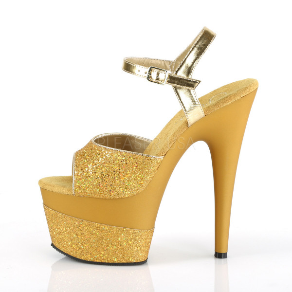 7 inches Heel, 2 3/4 inches PF Ankle Strap Sandal w/ Glitter Wrapped PF — image 7 of 12