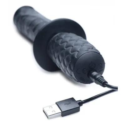The Real 10x Silicone Vibrating Thruster Black
