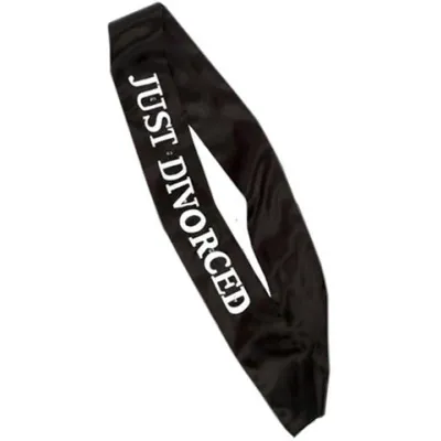 Just Divorced Flashing Sash Black