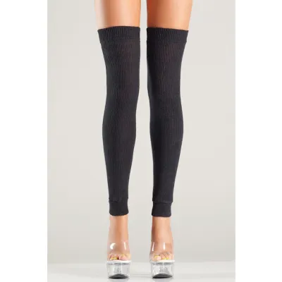 Thigh High Leg Warmers Black Os