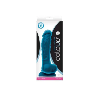 Colours Dual Density Dildo Blue 8 Inch