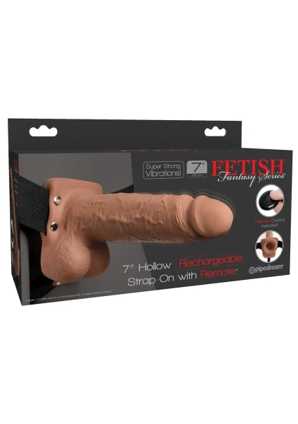 Fetish Fantasy Series 6" Hollow Rechargeable Strap-on With Remote - Flesh
