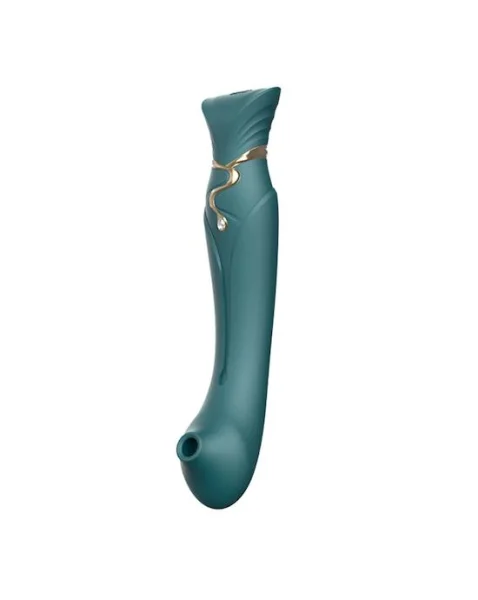 Zalo Queen Set Vibrator - Green - 8.5 Inches
