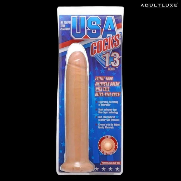 USA Cocks 13 Inch Ameriskin Dildo Without Balls — image 6 of 6