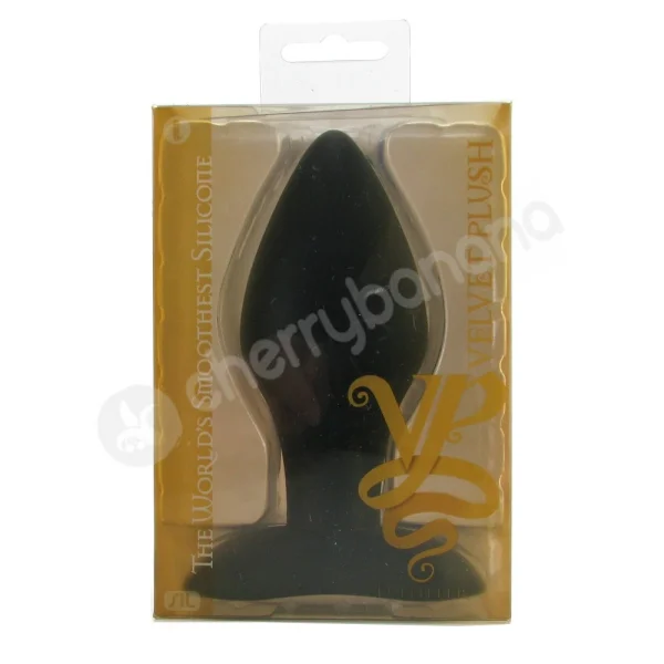 Velvet Plush Black Silicone Fulfiller Butt Plug