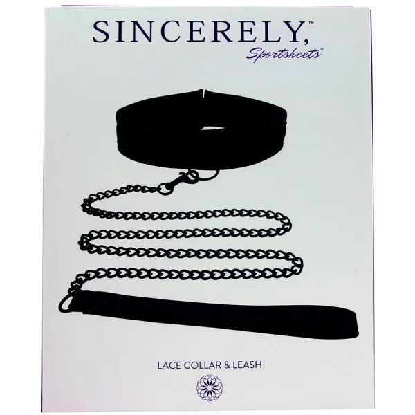 Midnight Lace Collar and Leash by Sportsheets