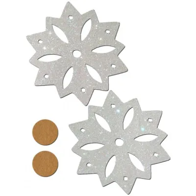 Silver Glitter Snowflakes Nipple Pasties O S