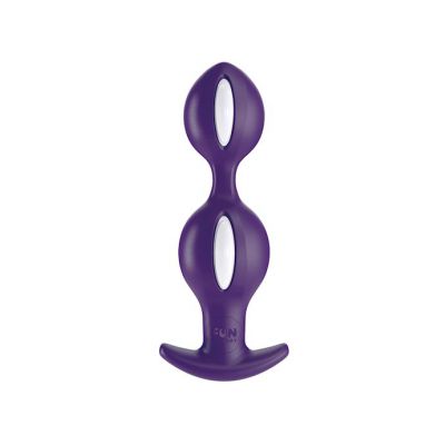 B Balls Butt Plug White purple 4 9 Inch