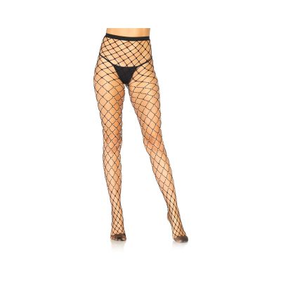 Faux Pearl Fence Net Tights Black O s