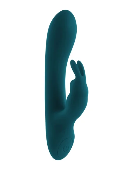 Playboy Pleasure Lil Rabbit Waterproof Rechargeable Silicone Dual Stimulation Vibrator - Teal