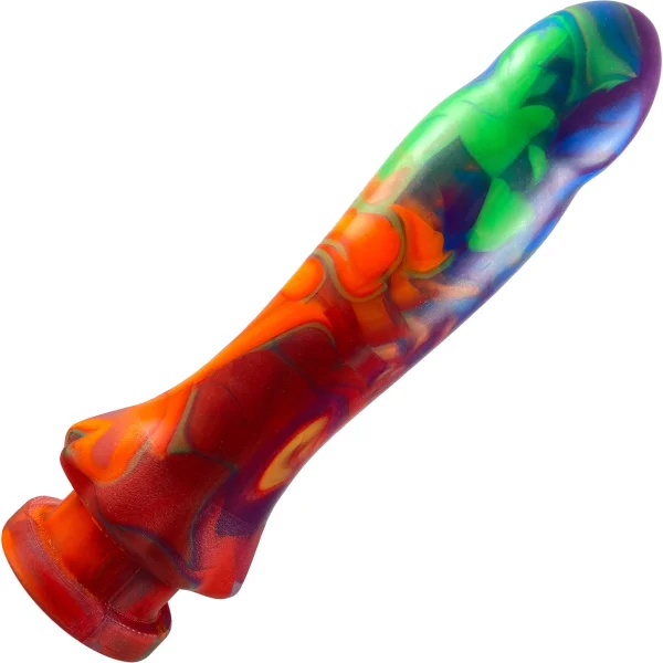 Jollet Tie Dye Rainbow Magic Wand Compatible Silicone G-Spot Dildo By LuzArte