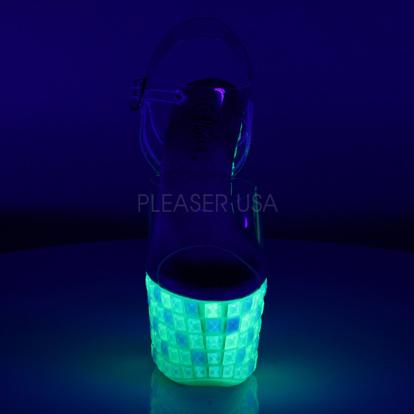 7 inches Heel, 2 3/4 inches PF Ankle Strap Sandal, Blacklight Reactive — image 10 of 16