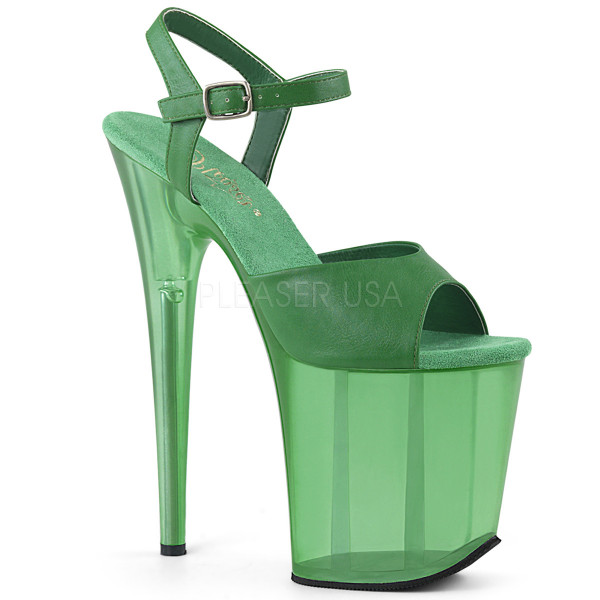 8 inches Heel, 4 inches Frosted PF Ankle Strap Sandal