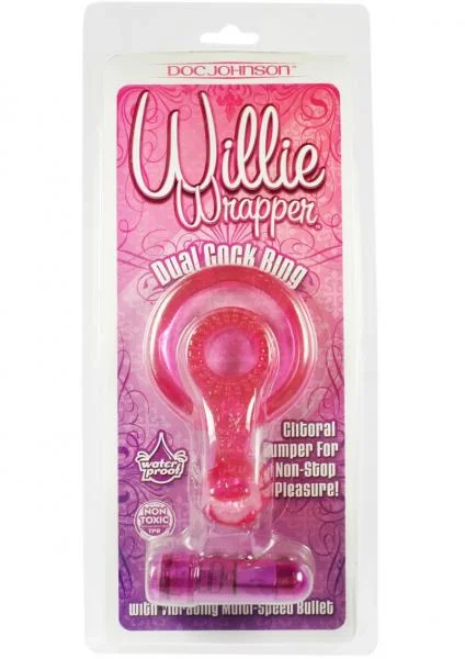 Willie Wrapper Dual Cock Ring With Bullet Waterproof Purple — image 4 of 4