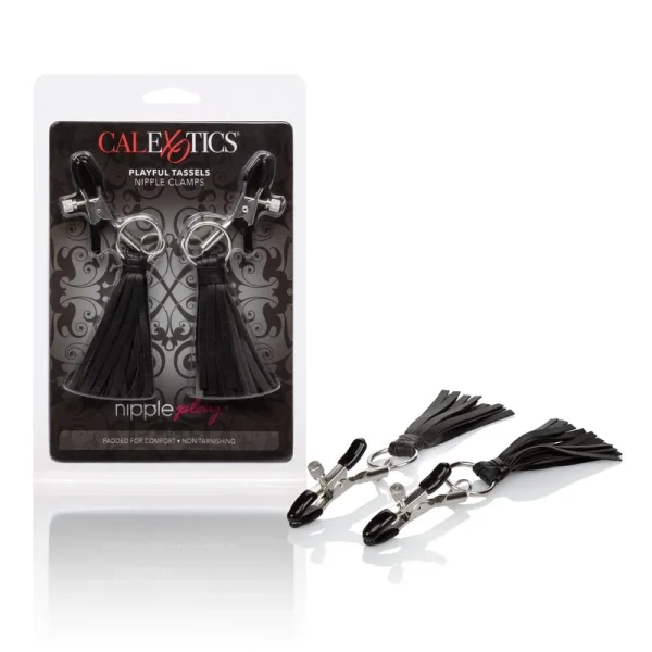 Nipple Play Playful Tassels Nipple Clamps By CalExotics - Black