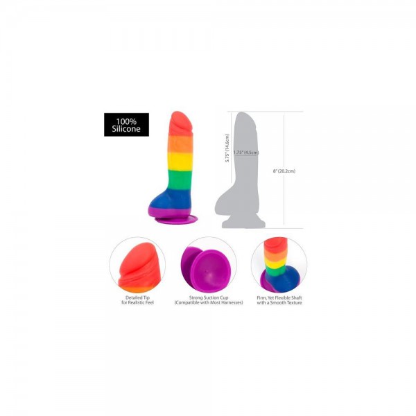 BMS Factory Addiction Justin Rainbow Silicone Suction Cup Dildo