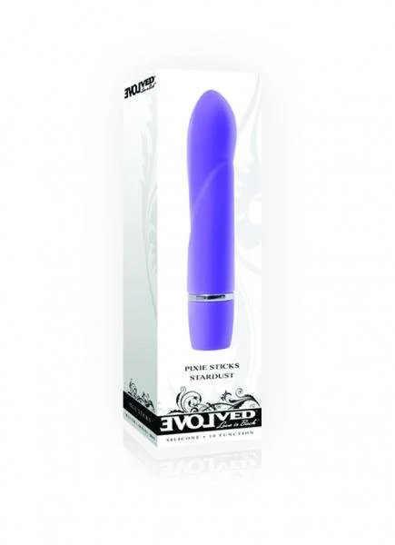 Pixie Sticks Stardust Silicone Vibrator Waterproof Purple 3.75 Inch — image 6 of 6