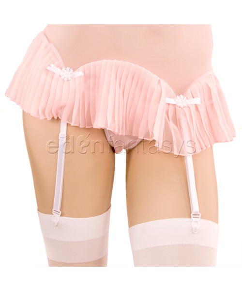 Pleated chemise and thong