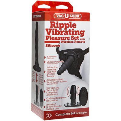 Vac U Lock Ripple Vibrating Pleasure Set with Wireless Remote