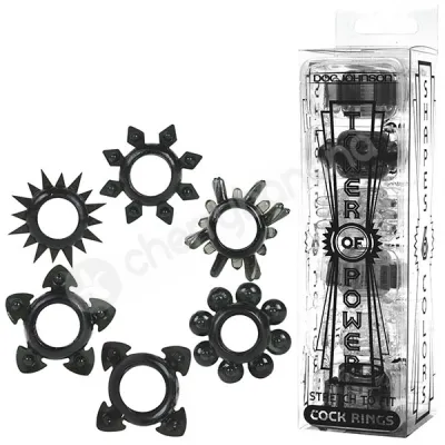 Tower Of Power Black Stretch To Fit Cock Rings