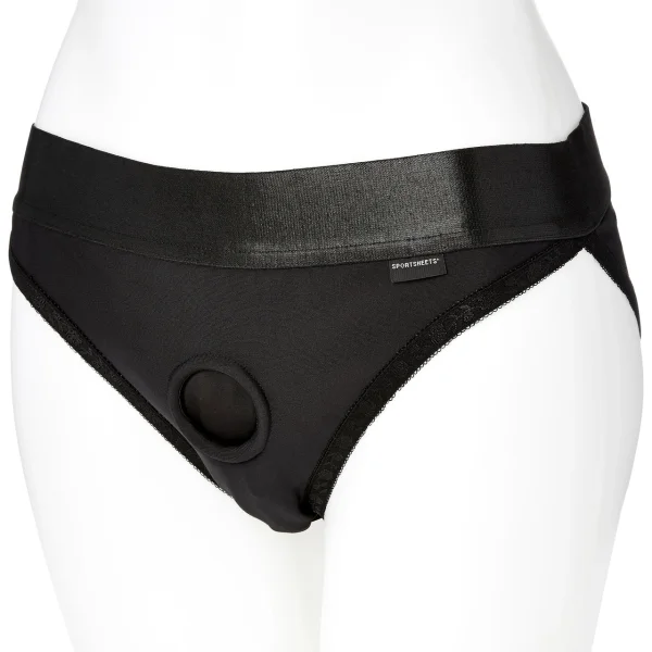 EM.EX. Active Harness Wear - Silhouette (Crotchless) Strap-On Harness Brief By Sportsheets