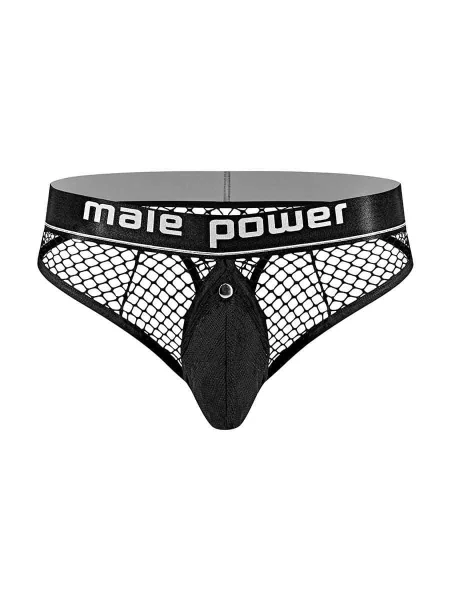 Cock Pit Net Cock Ring Thong - L- XL - Black