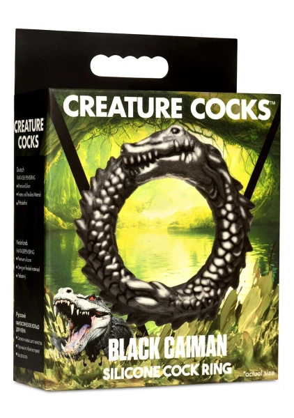 Black Caiman Silicone Cock Ring By Creature Cocks
