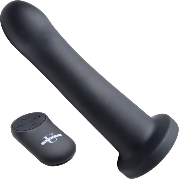 Strap U Secret G 21X Vibrating Rechargeable 7.25" Silicone Dildo With Remote - Black